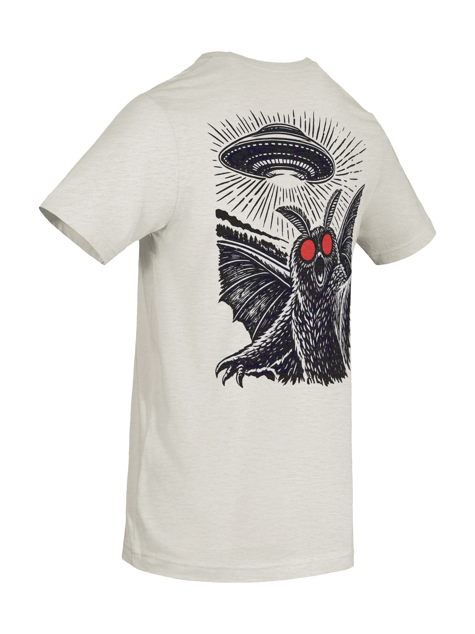 MOTHMAN SELFIE W/ FRONT LOGO SUPER SOFT T-SHIRT (HEATHERED COLORS PT.2) product image (10)
