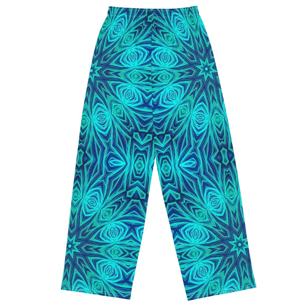 Blue Ice Crystals Kaleidoscope Wideleg Pants product image (1)