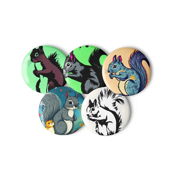 Whimsical Squirrel Button Set product image (3)