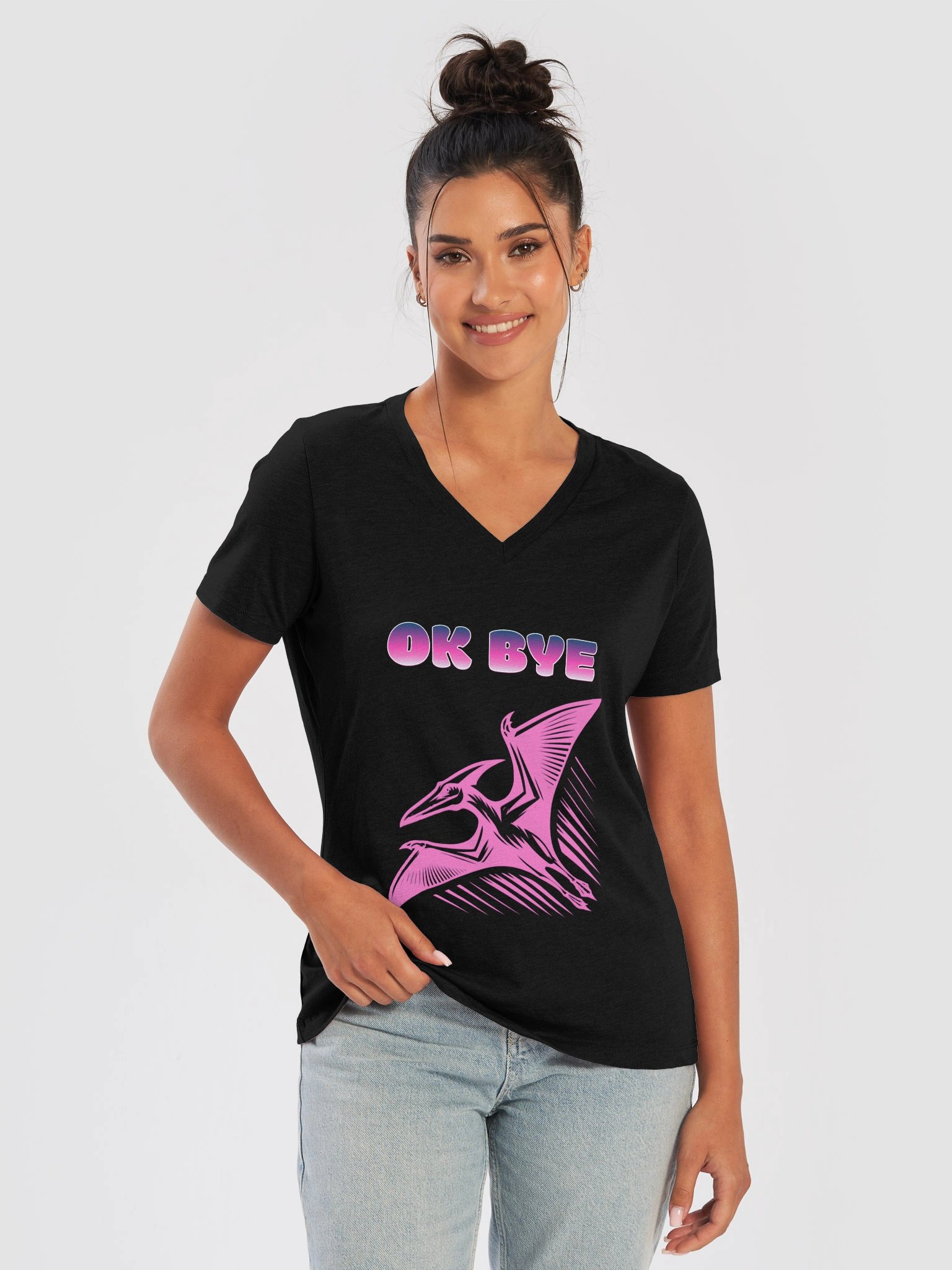 OK BYE' Women's V-Neck Tee product image (44)