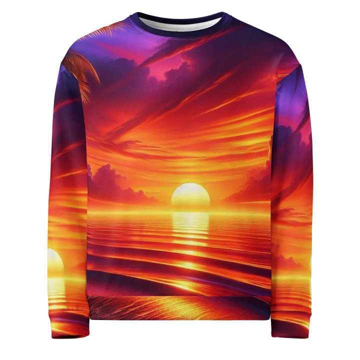 Tropical Sunset All-Over Print Sweatshirt | AI Design product image (2)