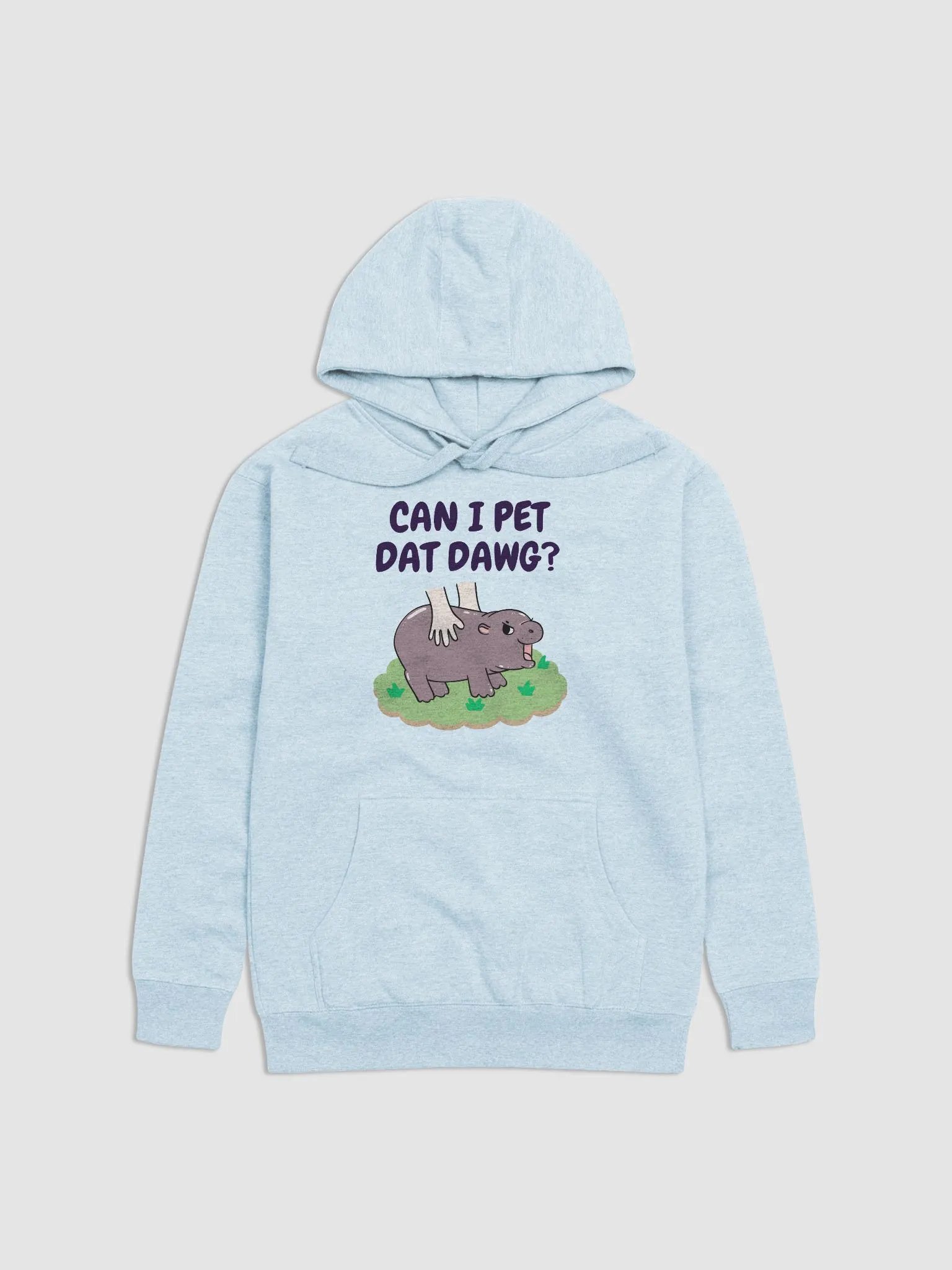 MOODENG'S CAN I PET DAT DAWG? PREMIUM HOODIE! product image (1)