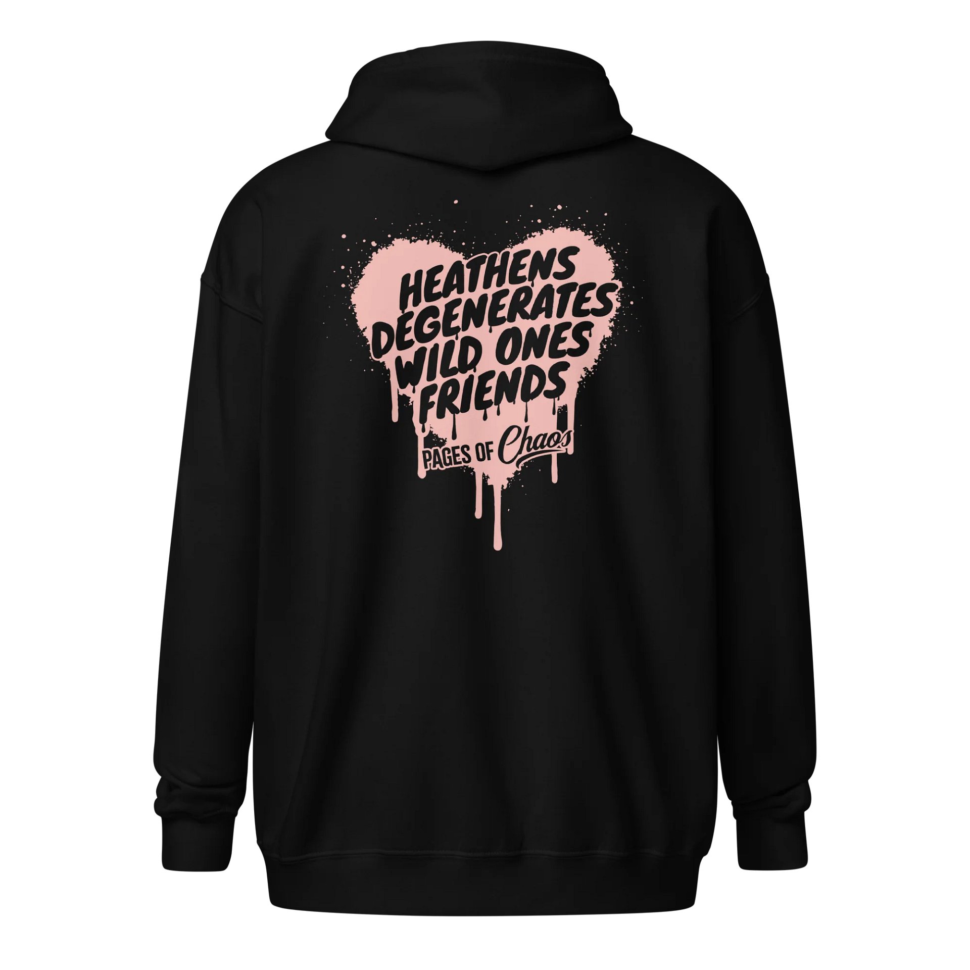 Heathens, Degenerates, Wild Ones, and Friends Zip Hoodie - Pink product image (2)