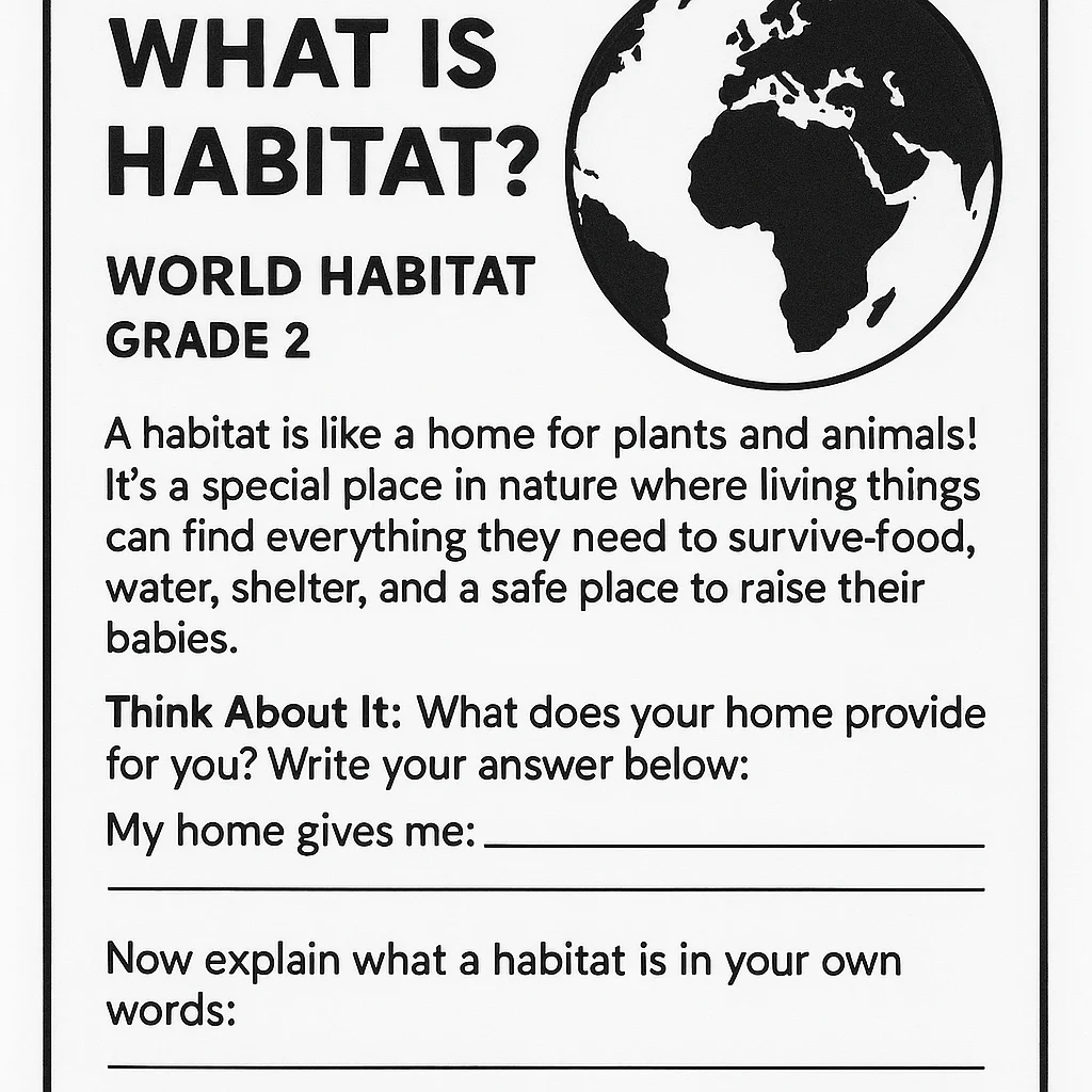 Habitats of the World: Grade 2 Science Worksheets by Worksheet Genie product image (2)