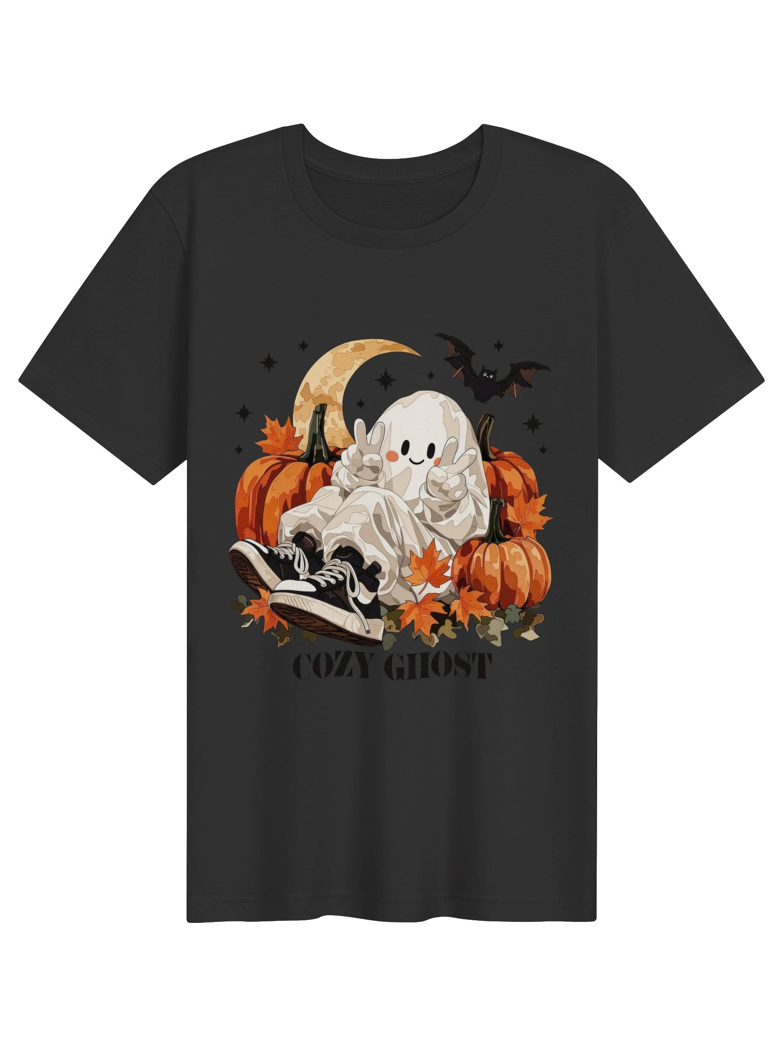 Cozy Ghost Halloween Tee product image (2)