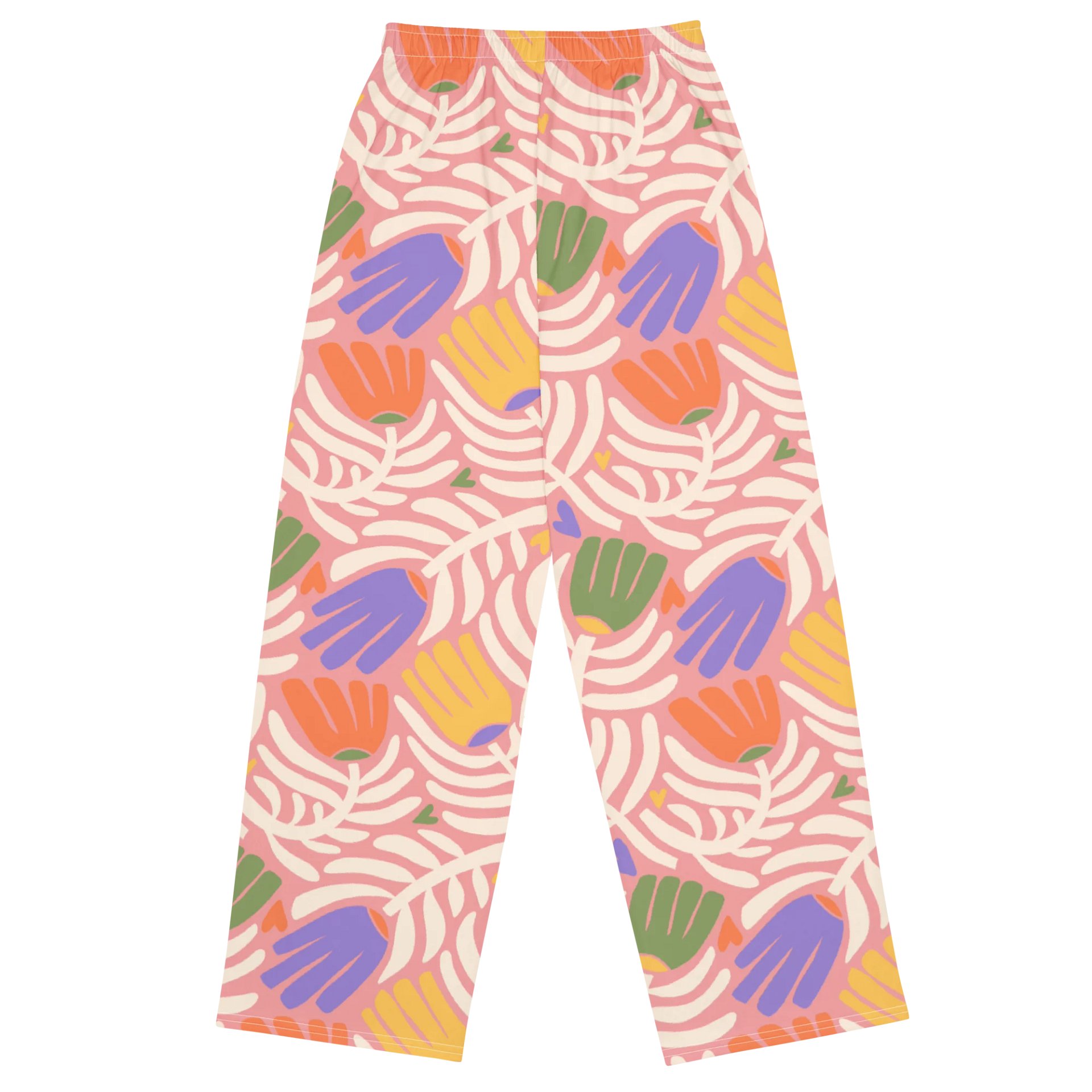 Trippy Floral Wide-Leg Pants for a Bold Retro Fashion Statement product image (2)
