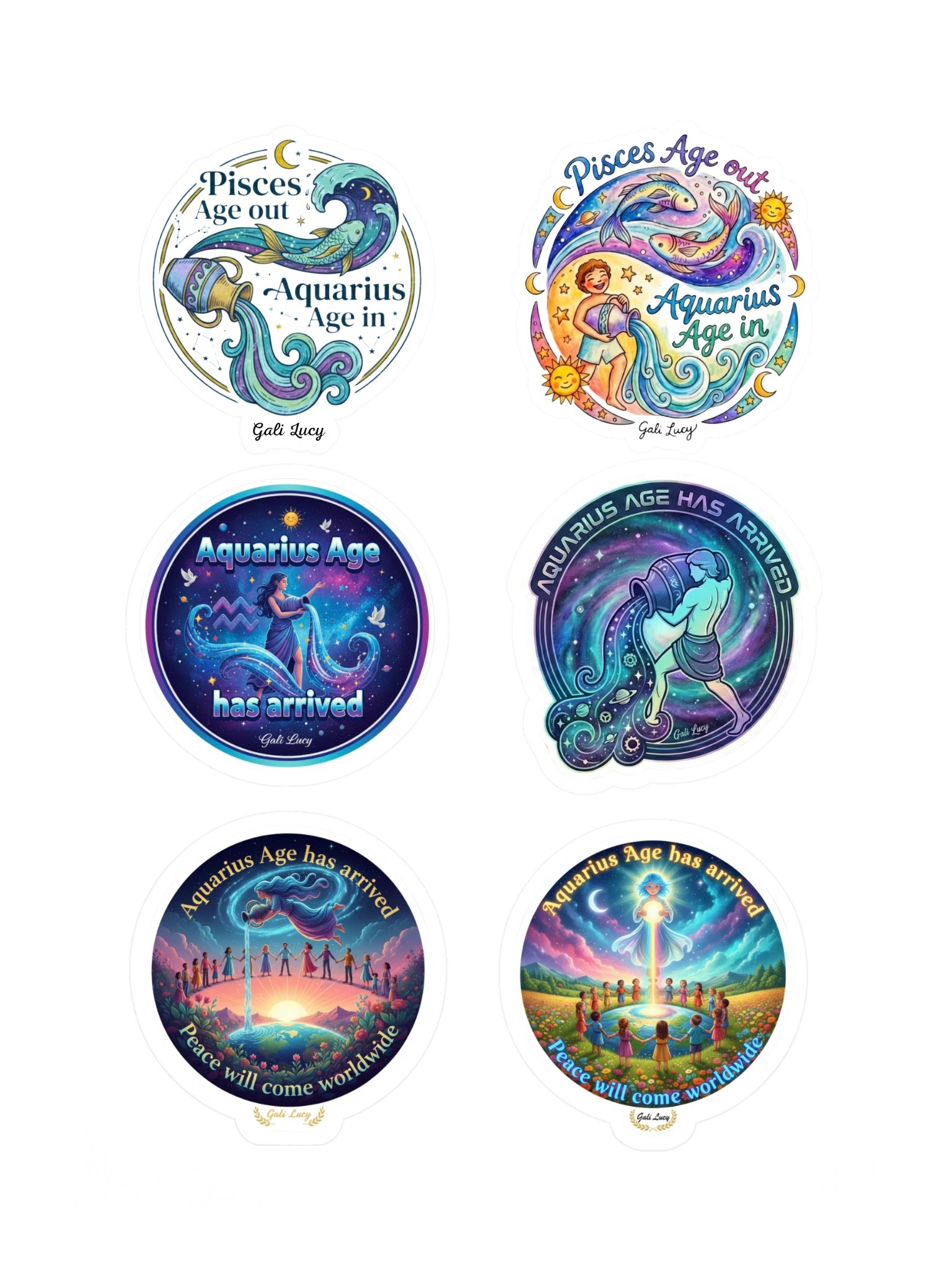 Set of 6 Stickers - Style 1 product image (1)