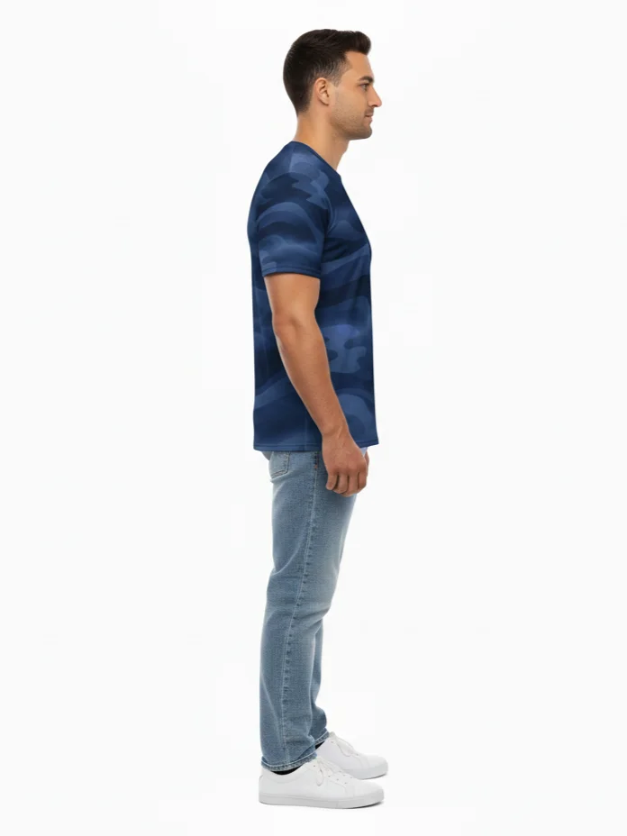 Abyssal Blue Camo Printed T-Shirt for Men product image (4)