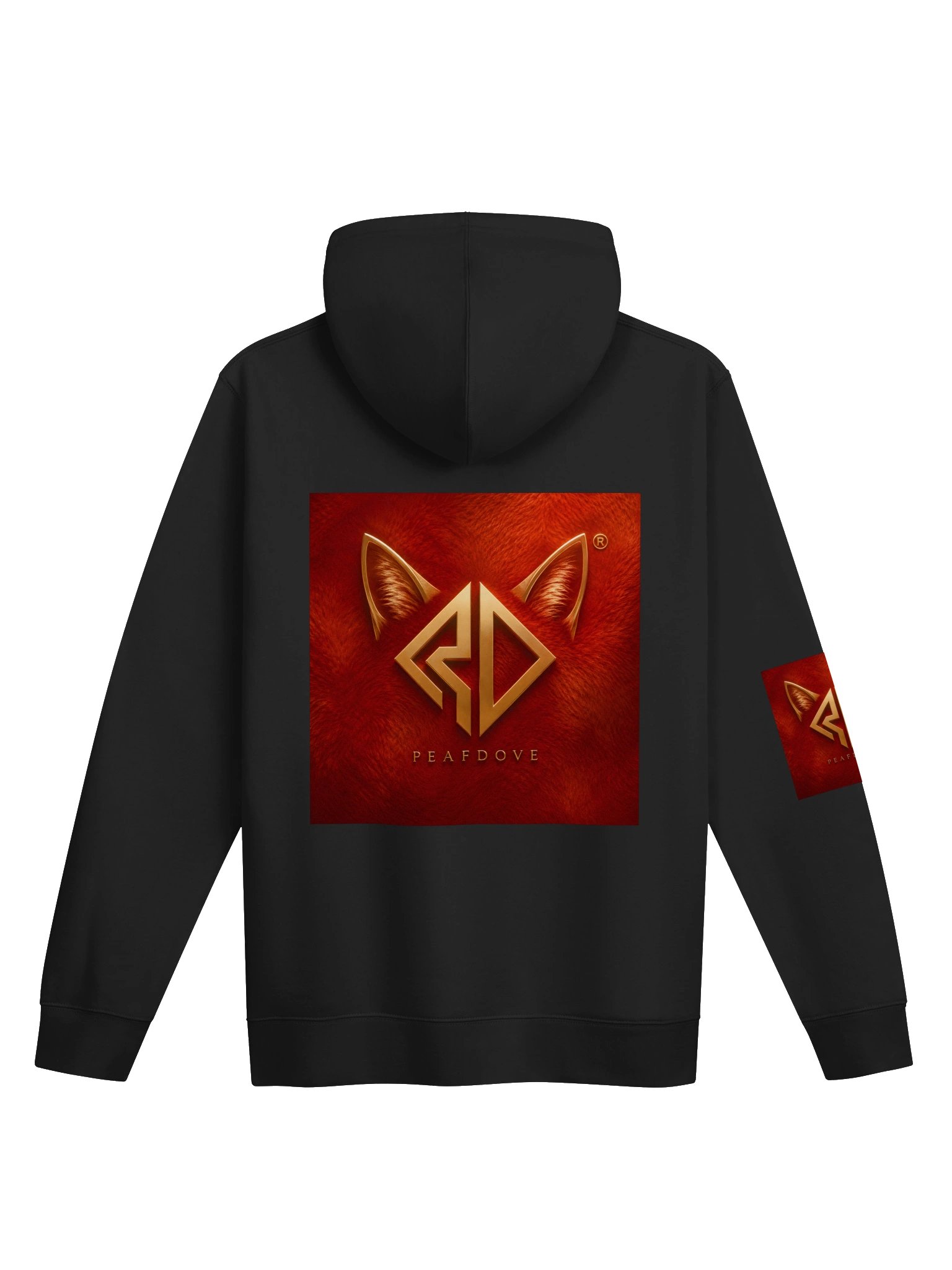 PEAFDOVE® RED CAT SIGNAL — Black Hoodie product image (3)