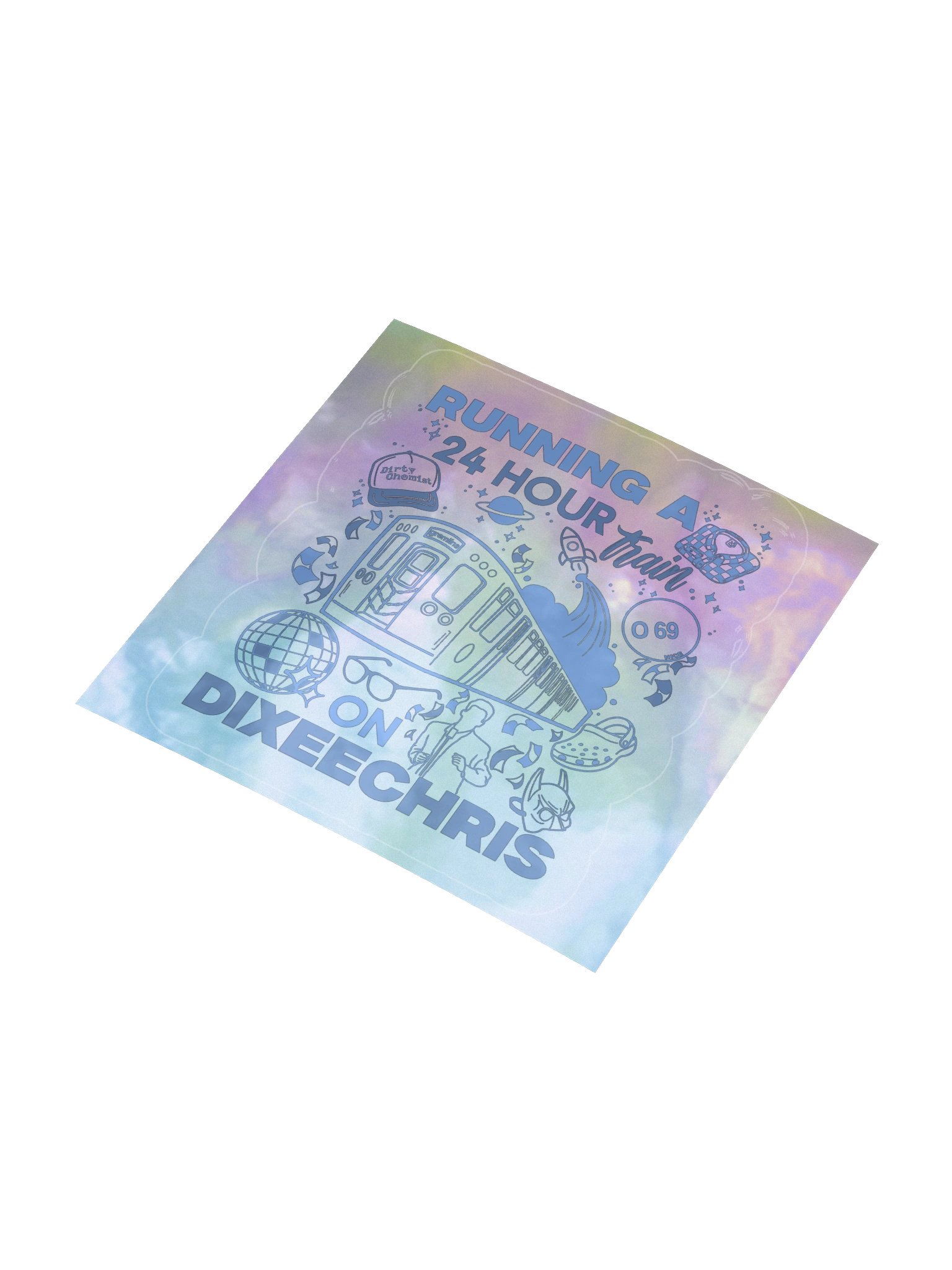 24hr Train Holo Sticker - Blue product image (3)