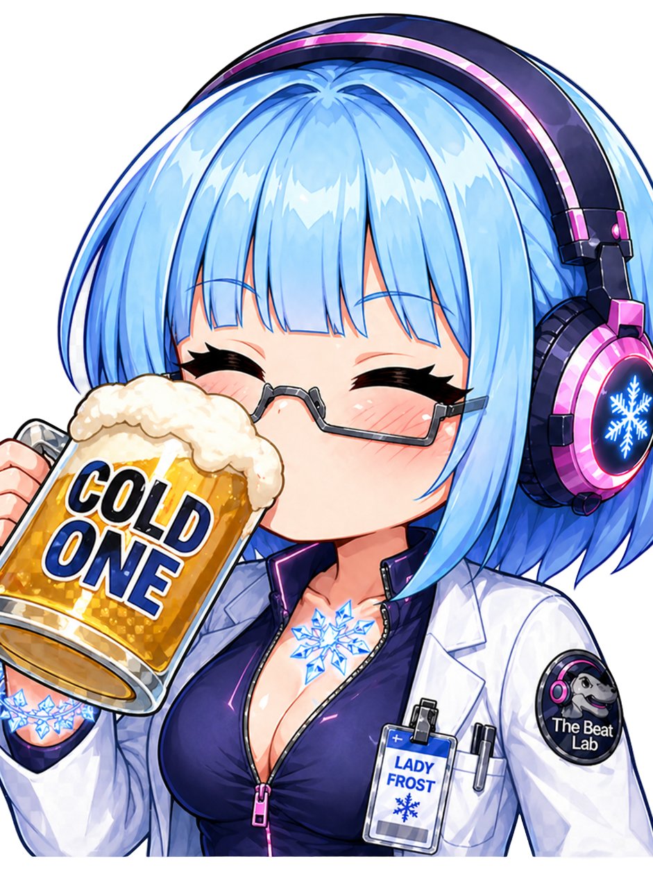 Lady Frost Beer Emote - Die Cut Sticker product image (1)