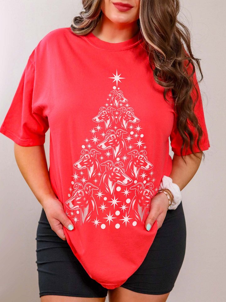 Greyhound Christmas Tree T-Shirt product image (1)