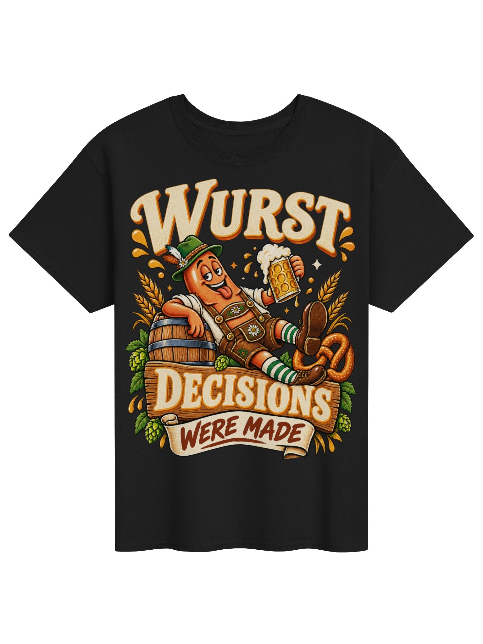 Wurst Decisions Were Made Funny Oktoberfest Vintage Tee product image (7)