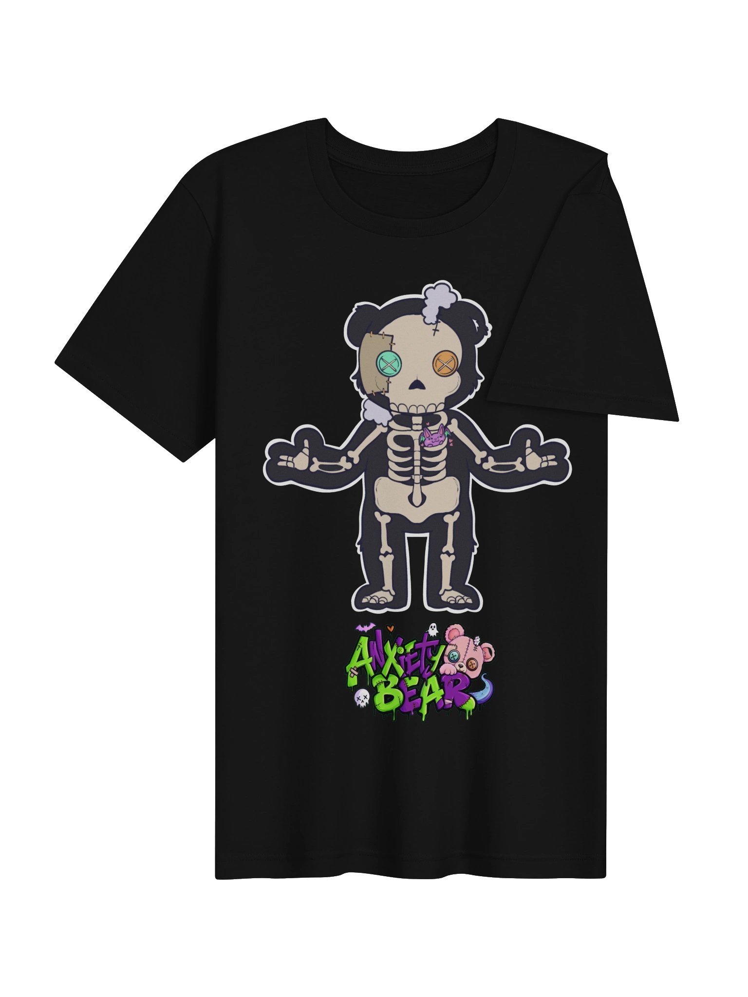 Anxiety Bear Scare Bear Tshirt: SkeleBear product image (41)