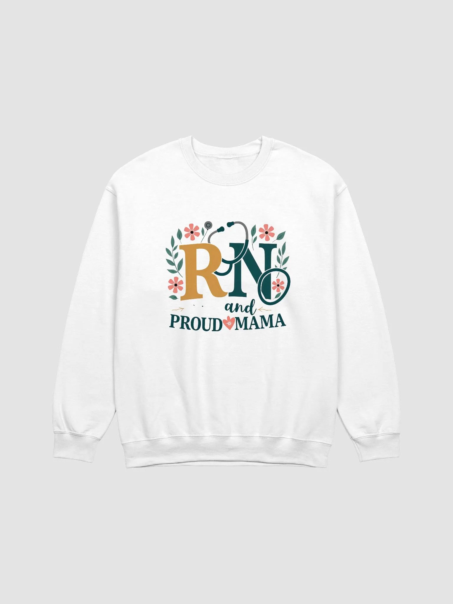 RN and PROUD MAMA Floral Crewneck Sweatshirt product image (3)