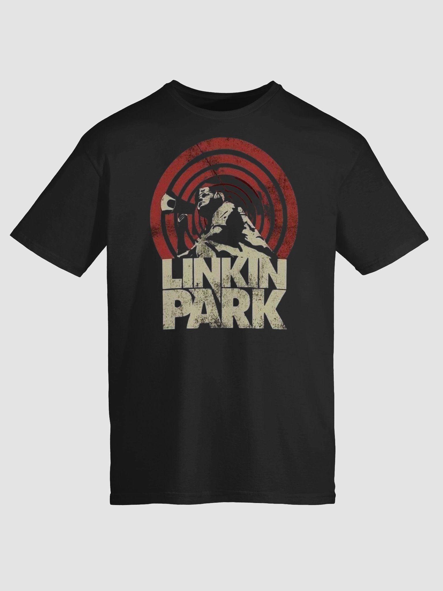 Linkin Park Hybrid Theory T-Shirt | Red Signal Circle Vocalist Graphic | Nu Metal Alternative Rock Icon Tee product image (6)