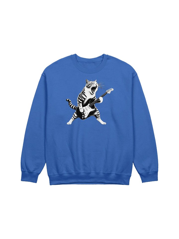 CAT PLAYING GUITAR SWEATSHIRT product image (1)