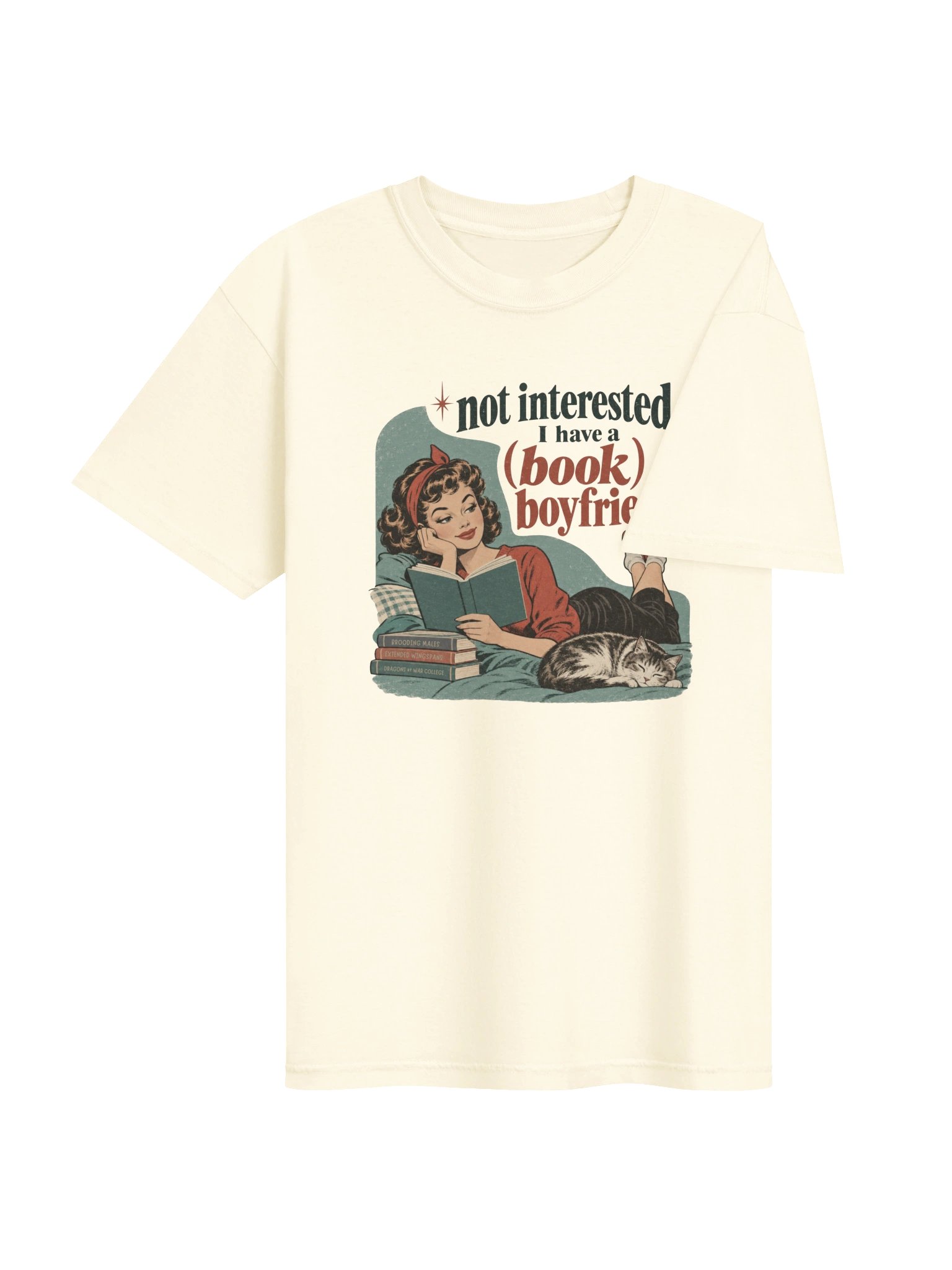 Book Boyfriend Shirt, Retro Pin-Up Reader Tee, Comfort Colors Bookish Shirt for Romance and Fantasy Book Lovers product image (22)