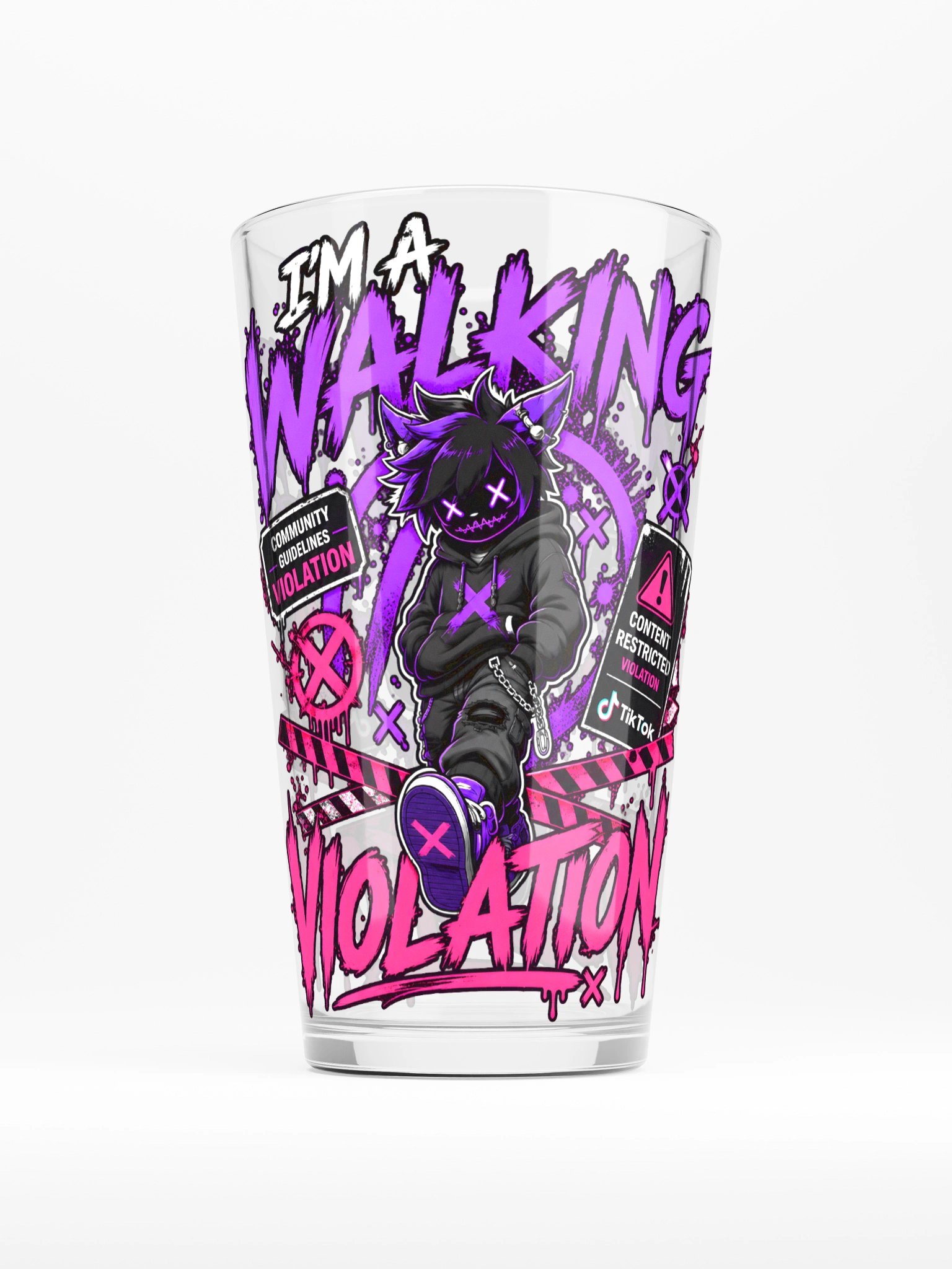 Walking Violation Neon Art Shaker Pint Glass product image (2)