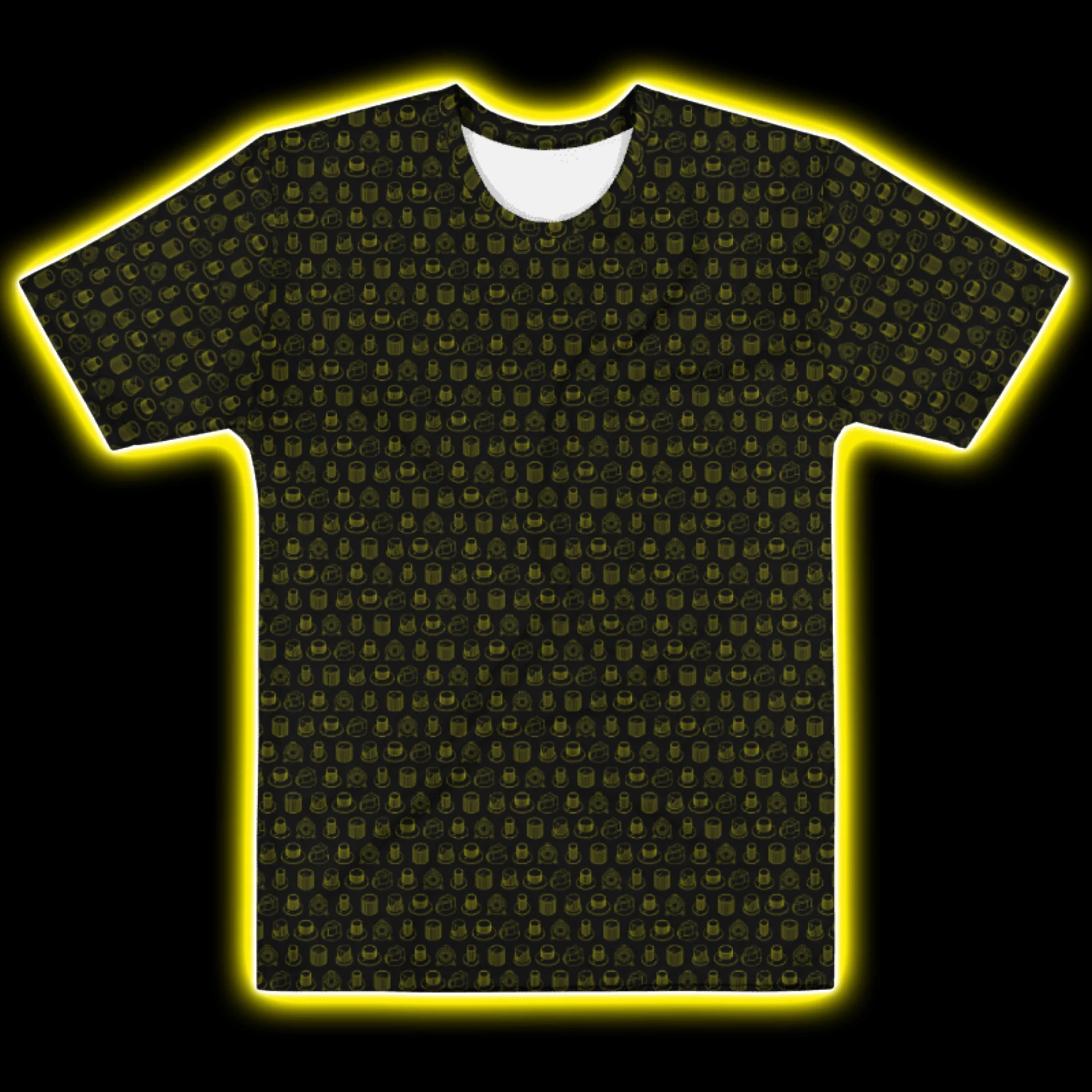 Synthesis Icons T-Shirt - (7 Iconic Synth Knobs) SOLAR product image (1)