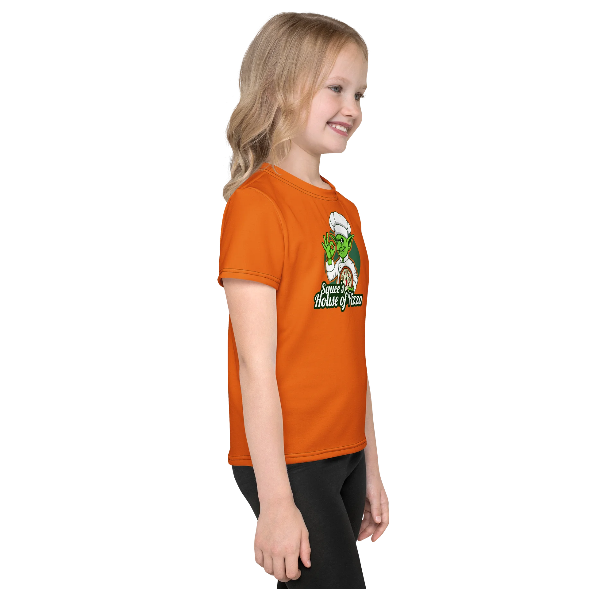 Squee’s House of Pizza Kids Crew Neck T-Shirt (Mango Tango) product image (4)