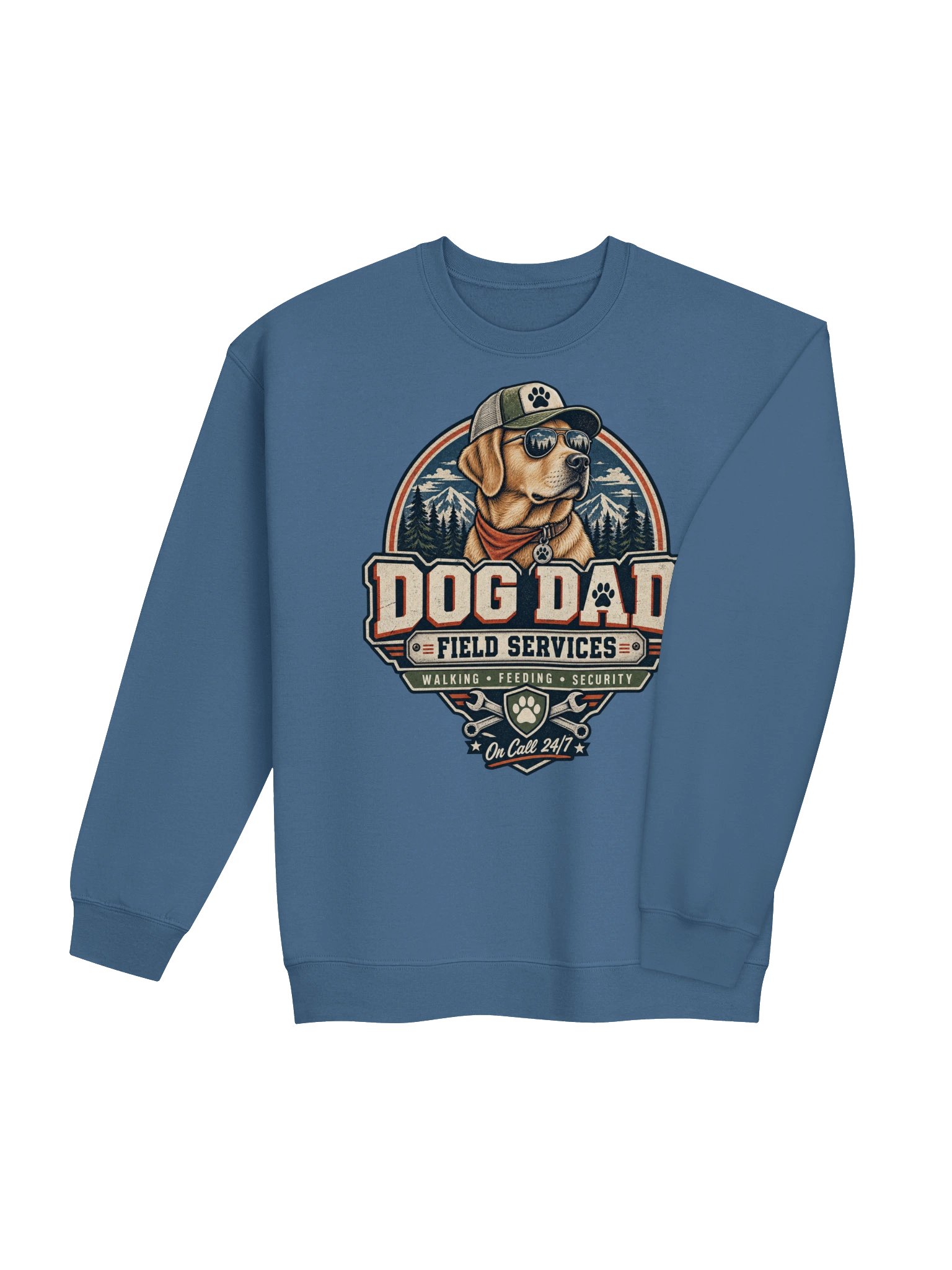 Dog Dad Field Services Crewneck Sweatshirt | Vintage Dog Dad Gift product image (17)