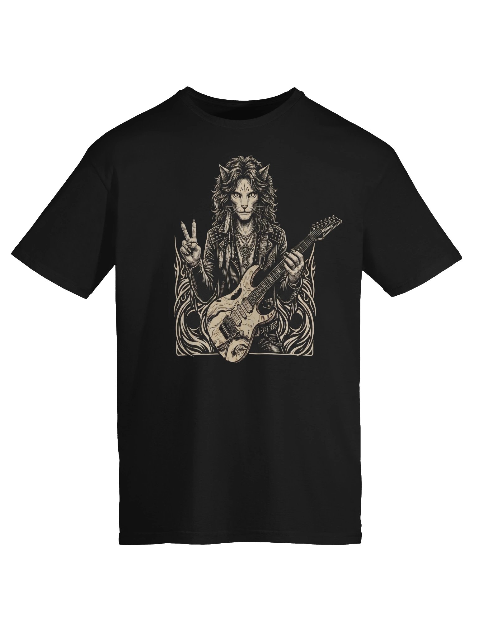 Steve Vai Cat Guitar T-Shirt | Funny Rock Music Guitar Tee product image (6)