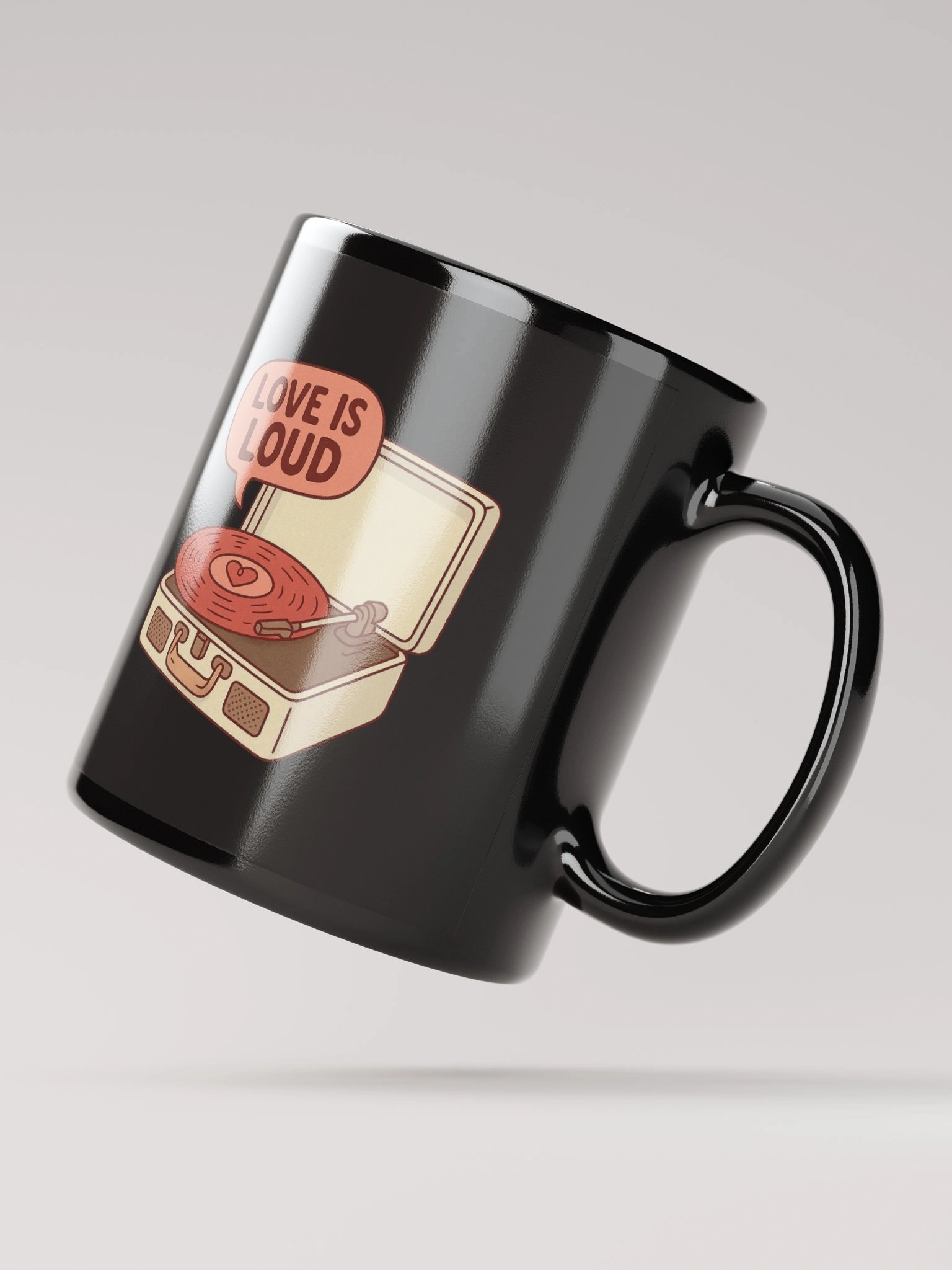 Love Is Loud Black Glossy Mug product image (4)