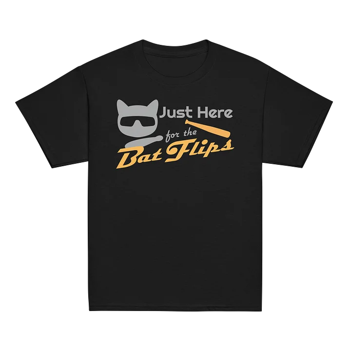 Baseball Cat (Just Here for The Bat Flips) - Unisex Youth Heavyweight T-shirt product image (2)