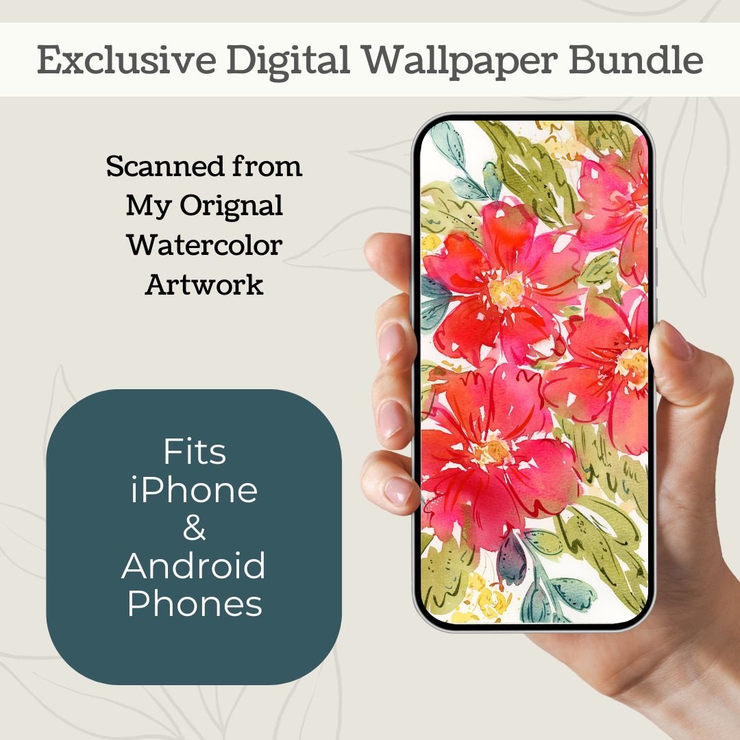 Bright Cherry Blooms Digital Wallpaper Bundle product image (3)