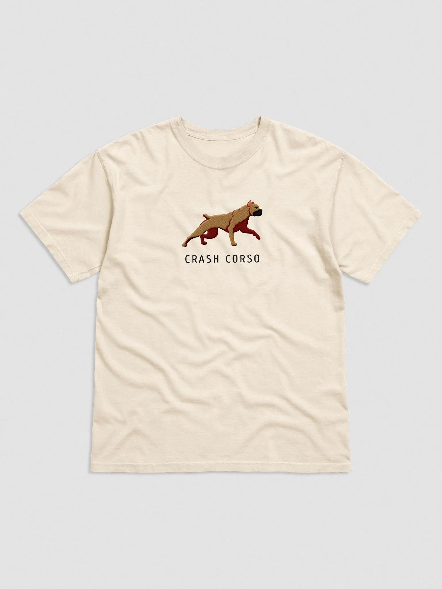 Crash Corso T-Shirt(Embroidered) of a Cane Corso(Tan) product image (4)