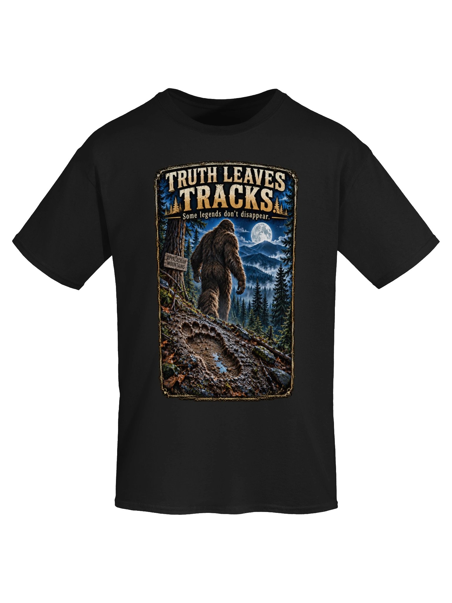 Truth Leaves Tracks Bigfoot T-Shirt – Sasquatch Footprint Wilderness Tee product image (113)
