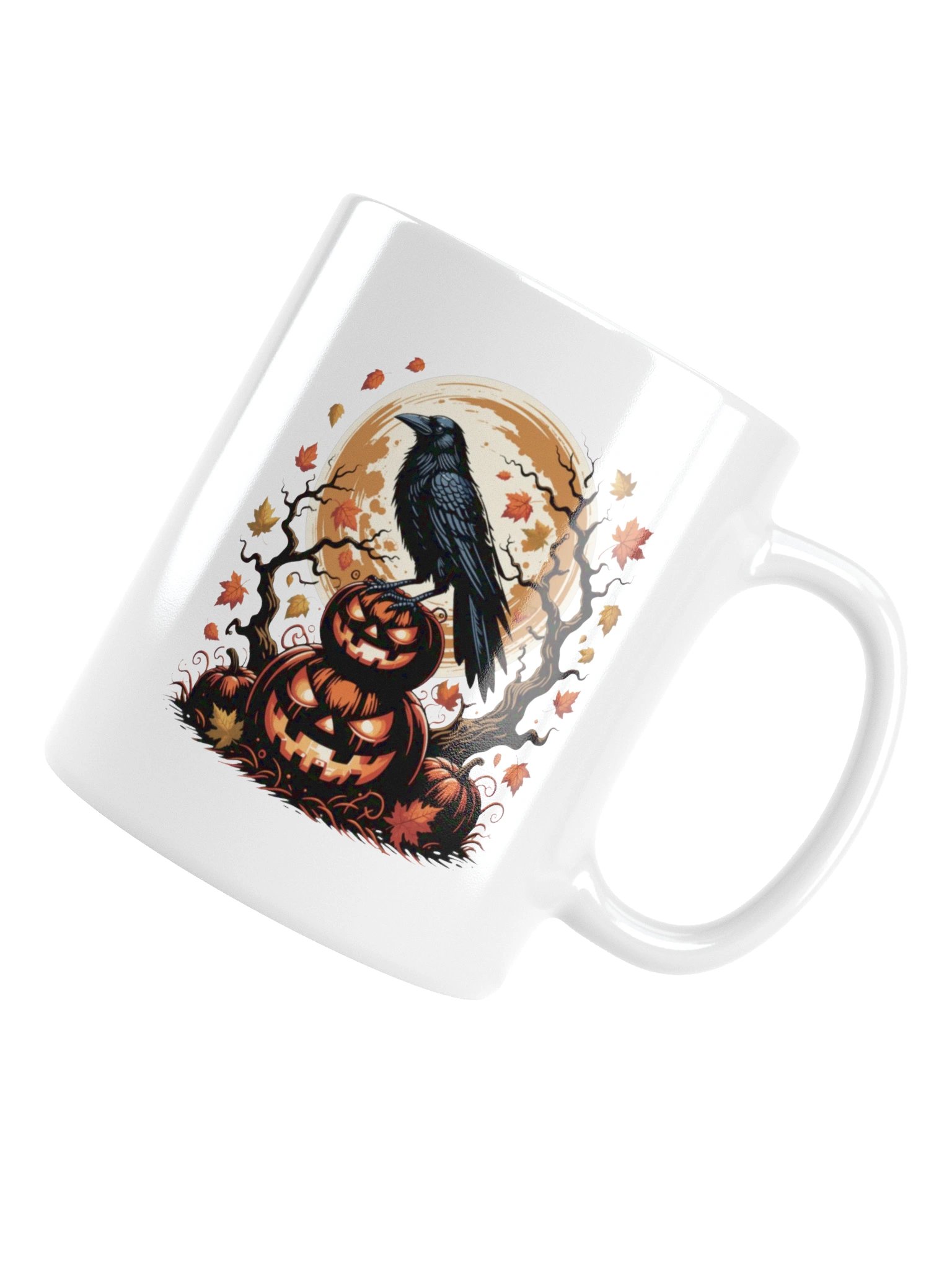Crow and Harvest Moon Halloween Coffee Mug product image (16)