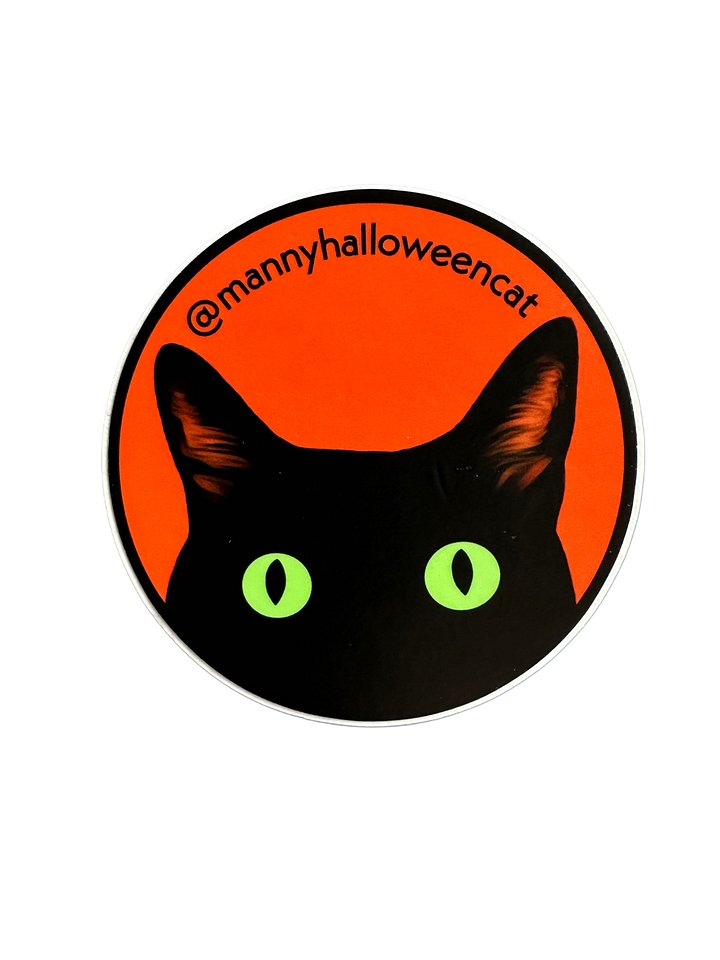 Manny Halloween Cat orange logo sticker product image (1)
