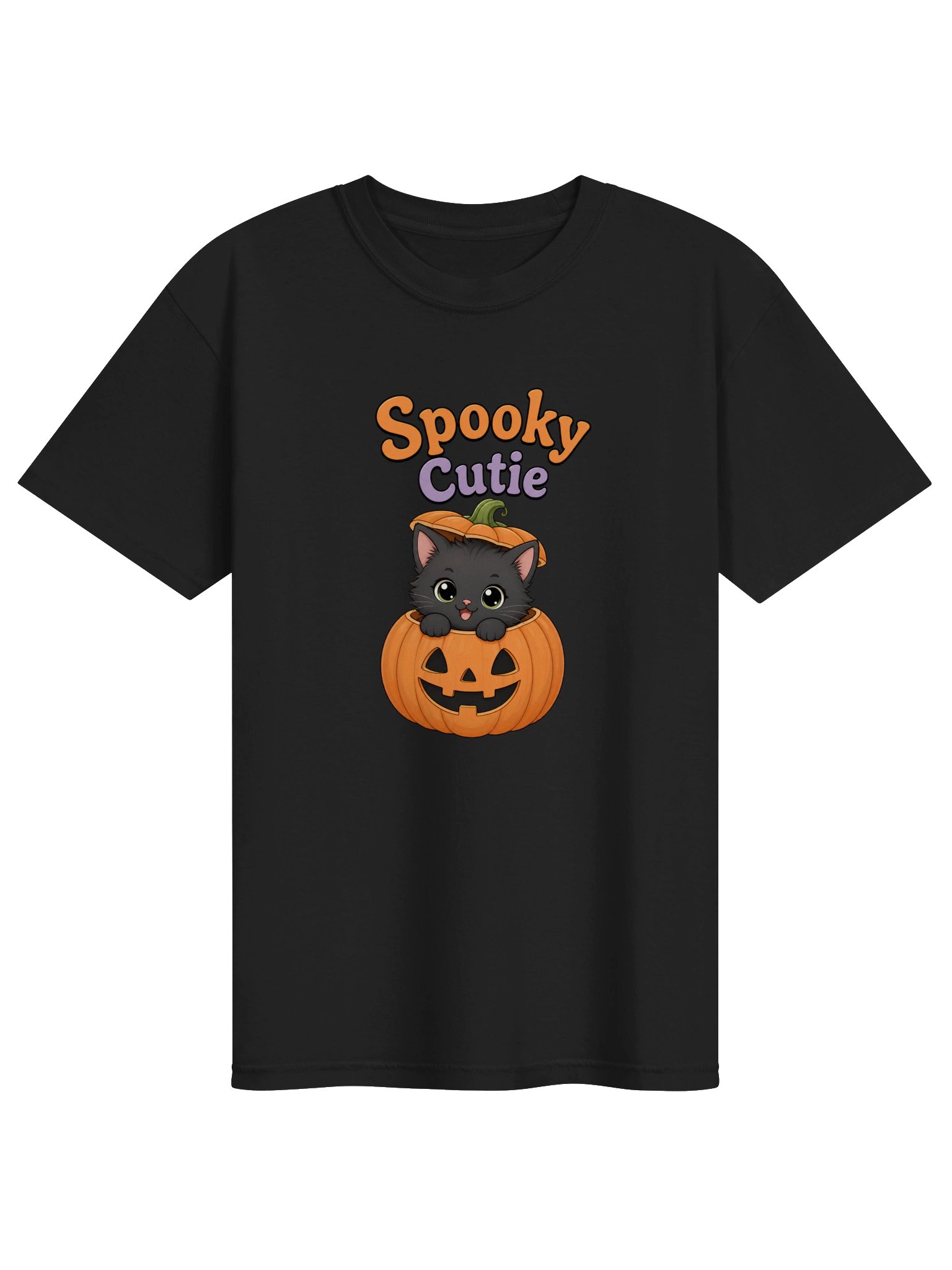 Spooky Cutie Black Kitten Pumpkin Tee product image (1)