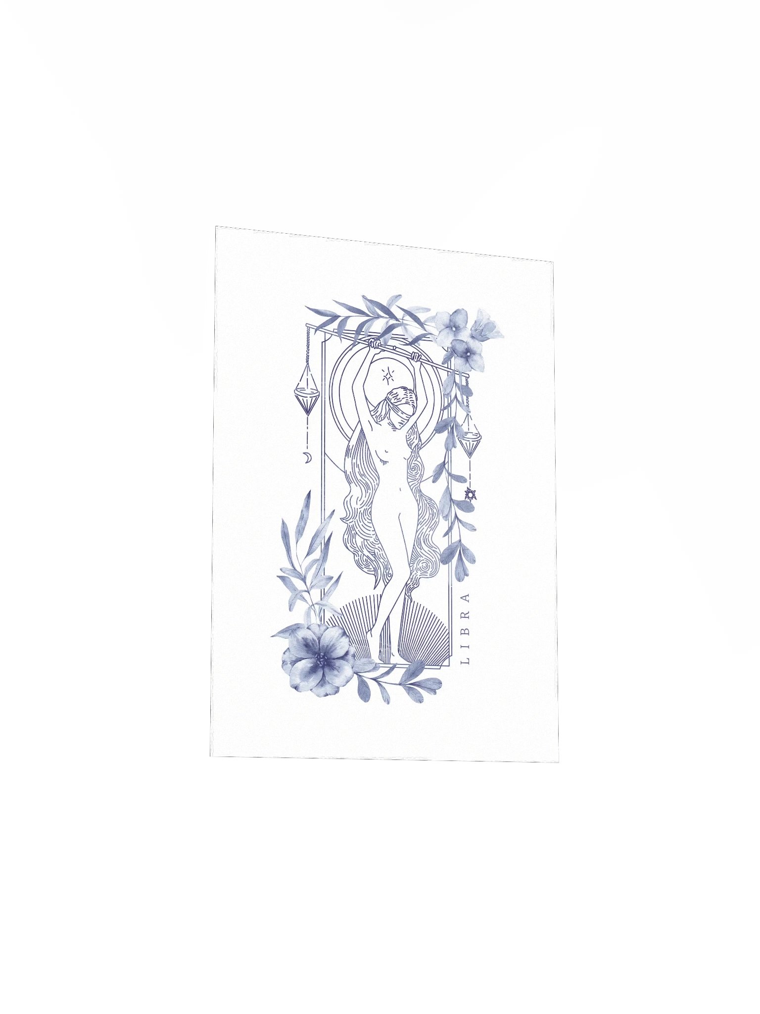 Libra Blue Line Art Zodiac Print product image (5)