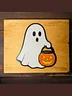 Halloween Ghost/Pumpkin Layered Wood Sign