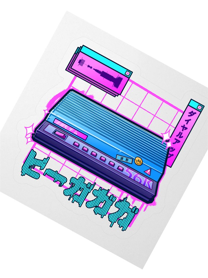 Natsukashii Dial-up Sound Kiss-Cut Sticker product image (4)