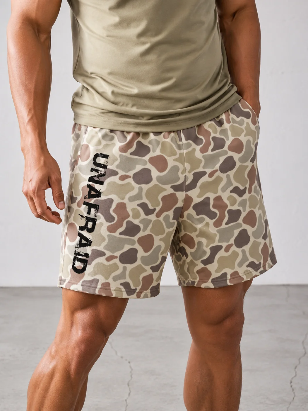 UNAFRAID Camo 7" Hybrid Training Shorts product image (1)