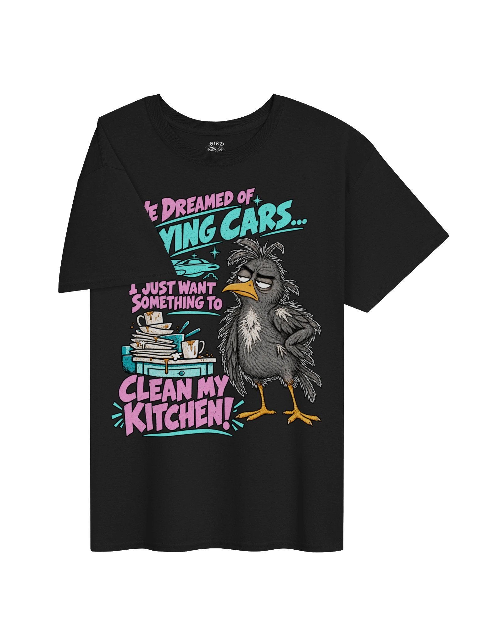 We Dreamed of Flying Cars | Funny Bird T-Shirt | Dark Colours product image (2)