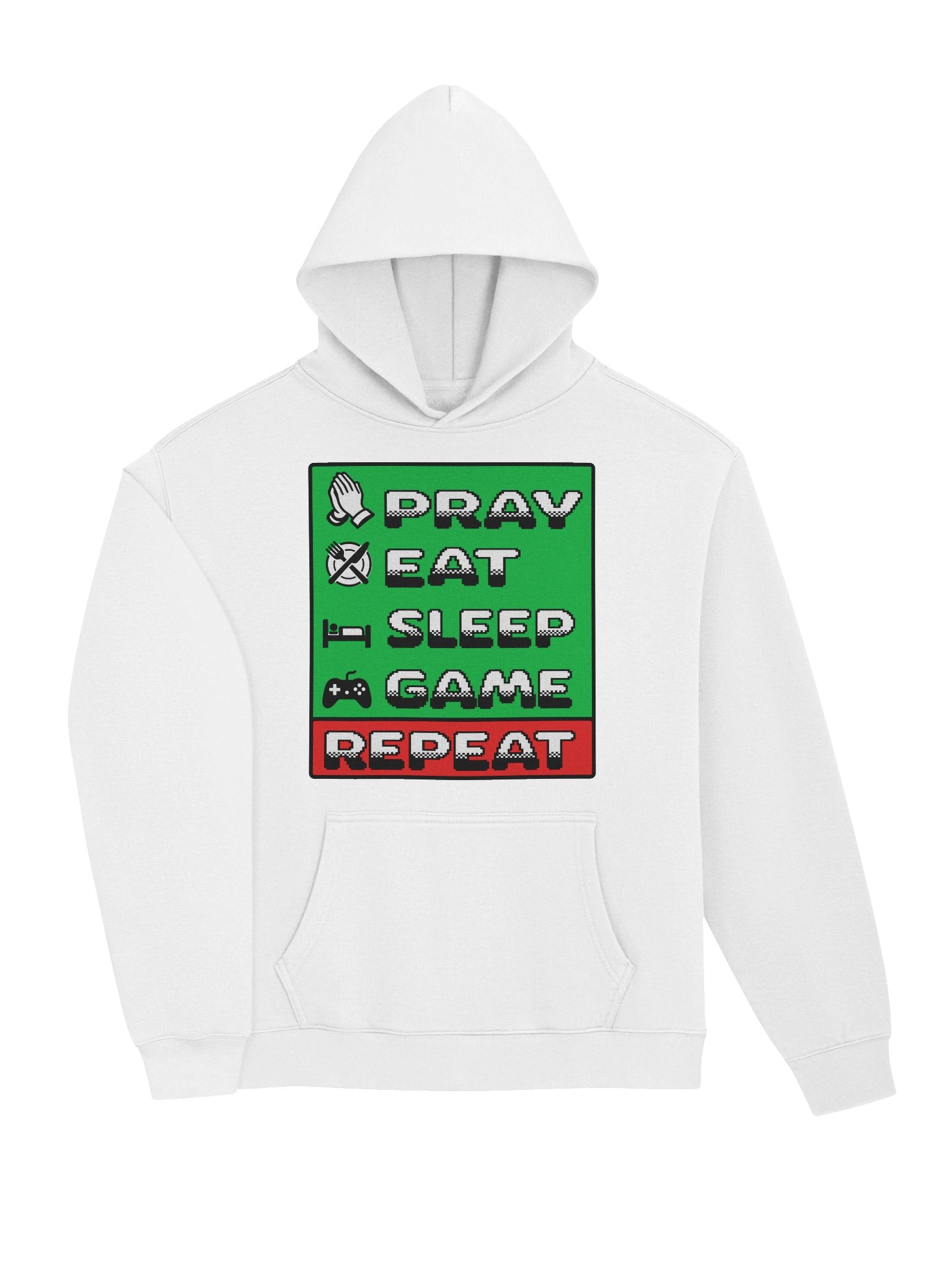 Faith First Gamer Hoodie – Pray Play Repeat Christian Gaming Hoodie product image (3)