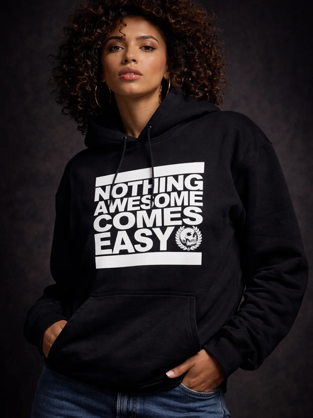 Nothing Awesome Comes Easy - Black Hoodie product image (2)