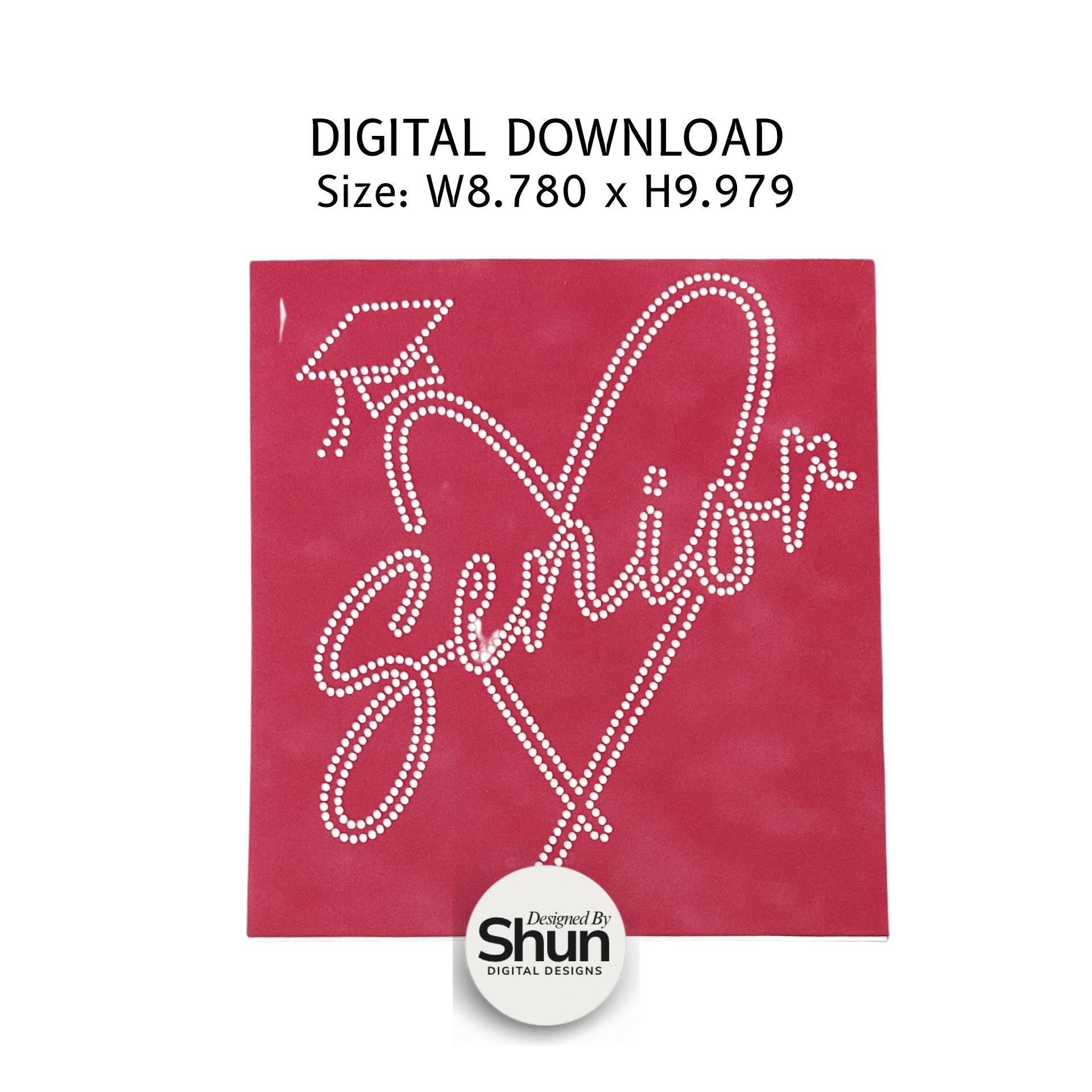 Senior Heart | SS10 Rhinestone Template | Digital Download product image (2)