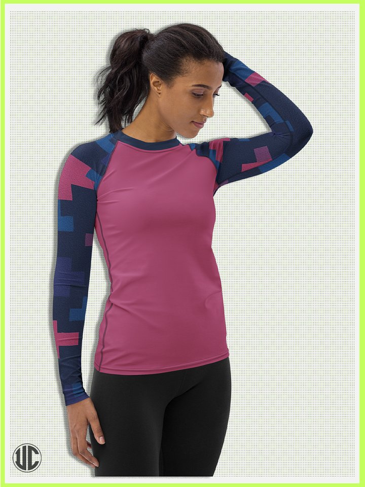 Jin’s Urban Digital Camo – Women’s Rash Guard product image (1)