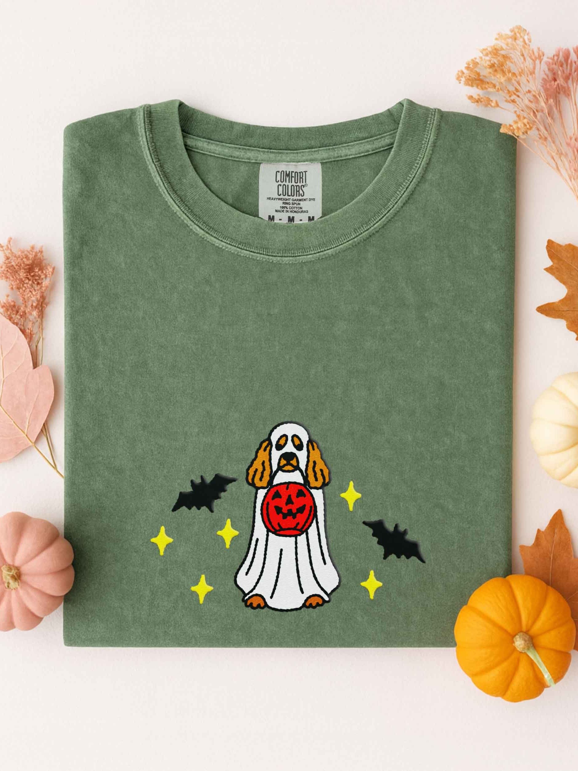 Halloween Standard Poodle(Tan) Embroidered T-Shirt product image (1)