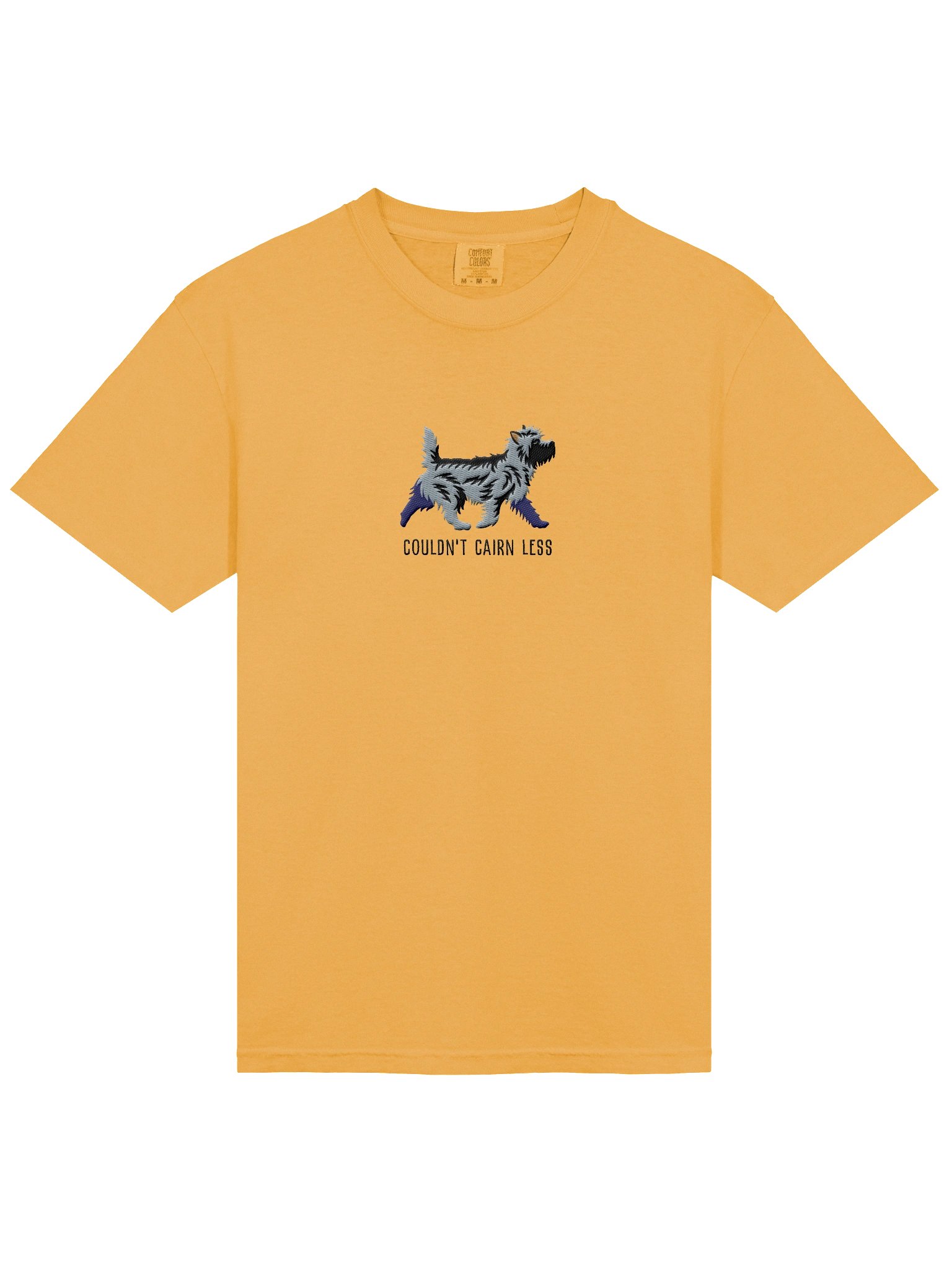 Couldn't Cairn Less T-Shirt(Embroidered) of a Cairn Terrier(Blue Brindle) product image (6)