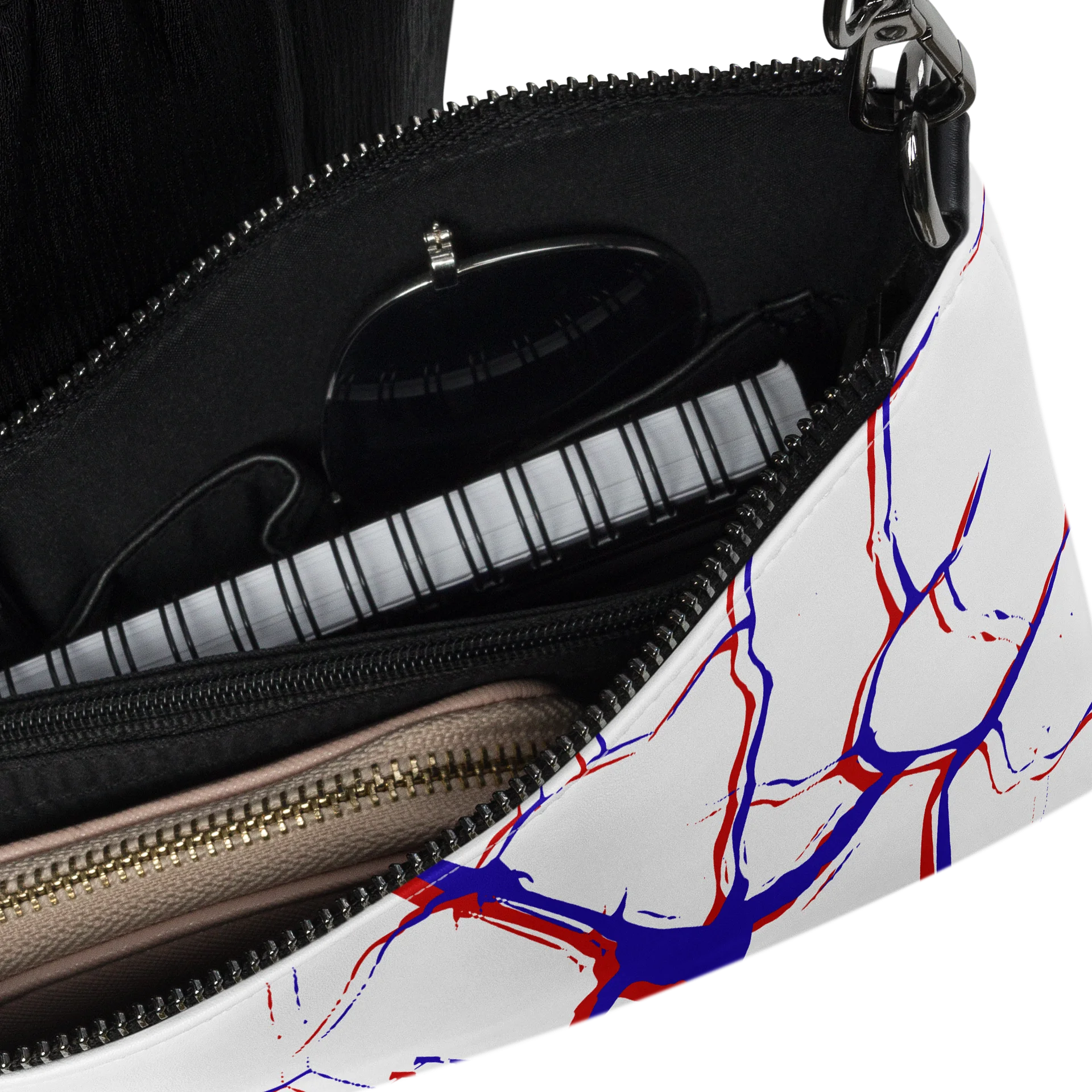 Abstract Glitch Faux Leather Crossbody & Wristlet Pouch product image (6)