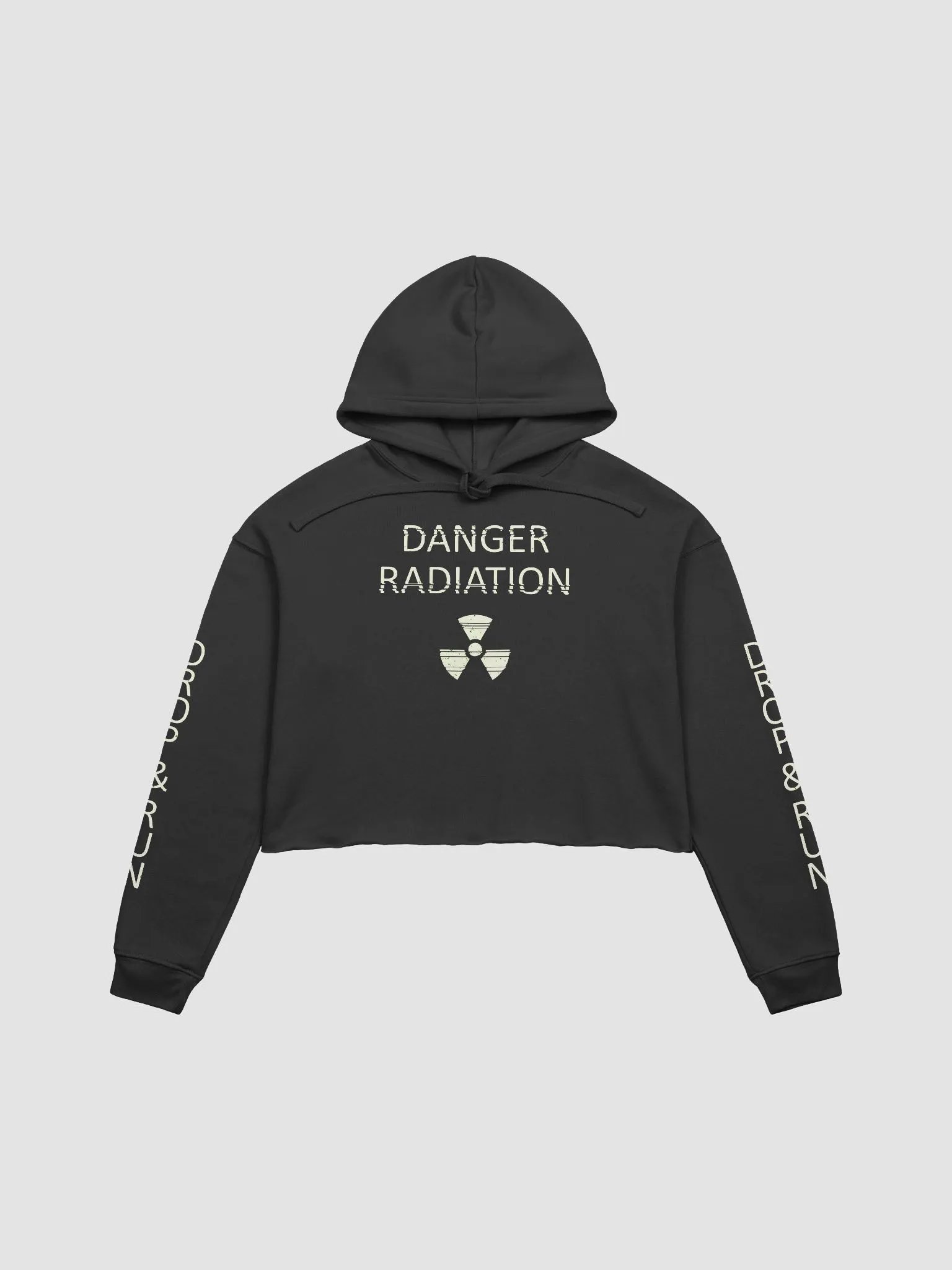 Co-60 Fan Club dark sleeve print fleece crop hoodie product image (1)