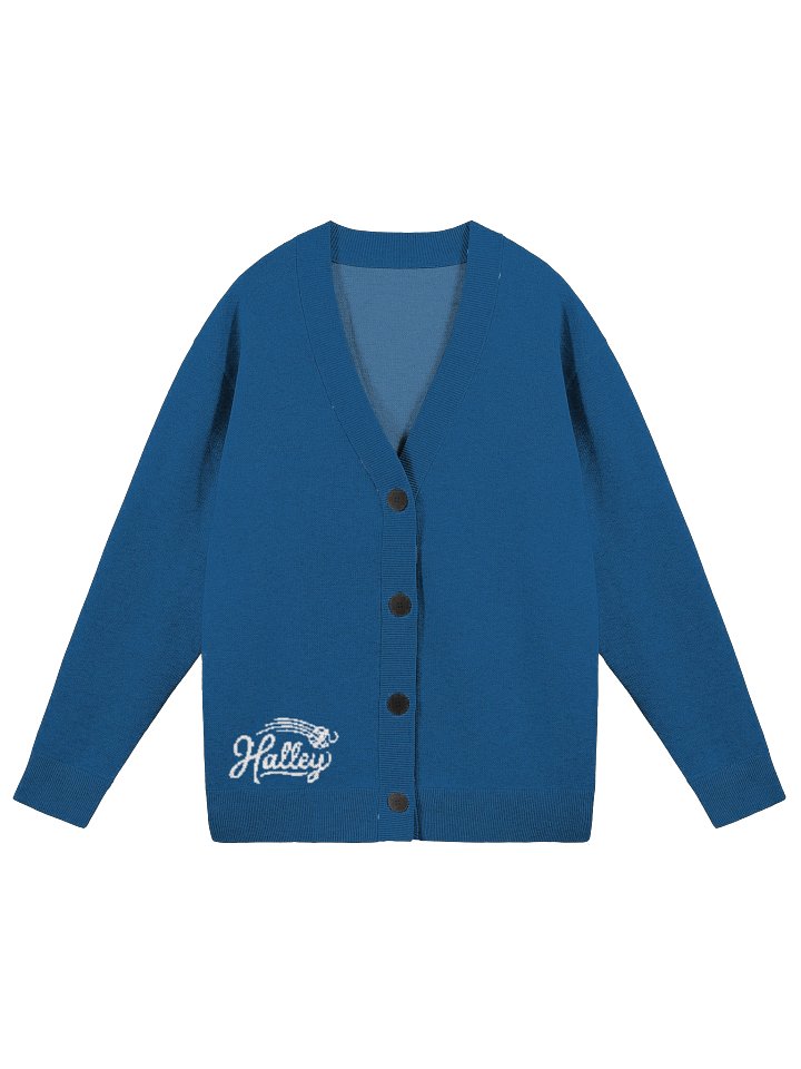 Navy Blue Knitted Cardigan Without Pocket product image (2)