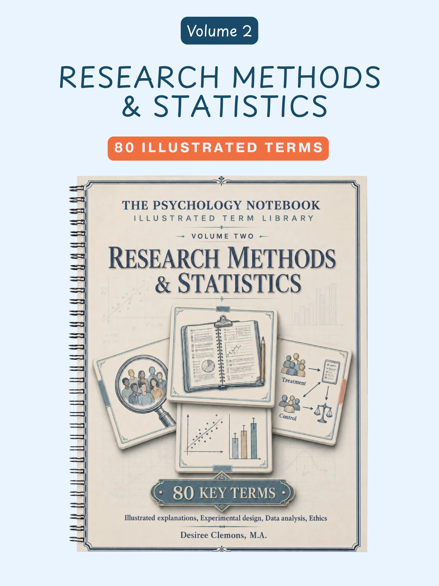 80 Research Methods & Statistics Terms | Illustrated Psychology PDF Study Guide, Volume 2 product image (1)